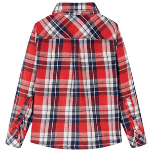 Kids' Shirt Check Pattern Red and Navy Blue 104