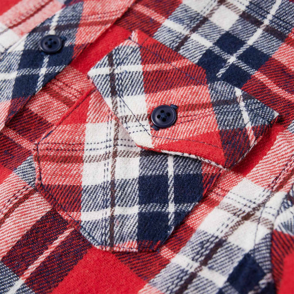 Kids' Shirt Check Pattern Red and Navy Blue 104