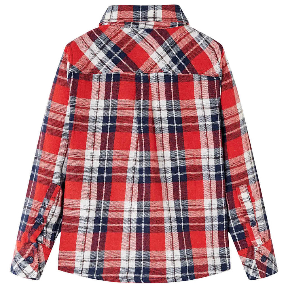 Kids' Check Shirt Red and Navy Blue 116