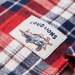Kids' Check Shirt Red and Navy Blue 116