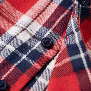Kids' Check Shirt Red and Navy Blue 116