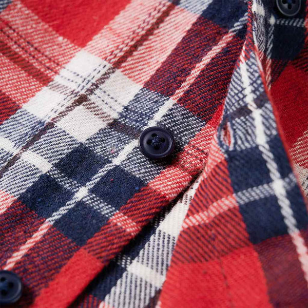 Kids' Check Shirt Red and Navy Blue 116
