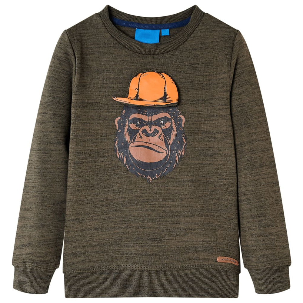 Children's Sweatshirt Dark Khaki Melange 116