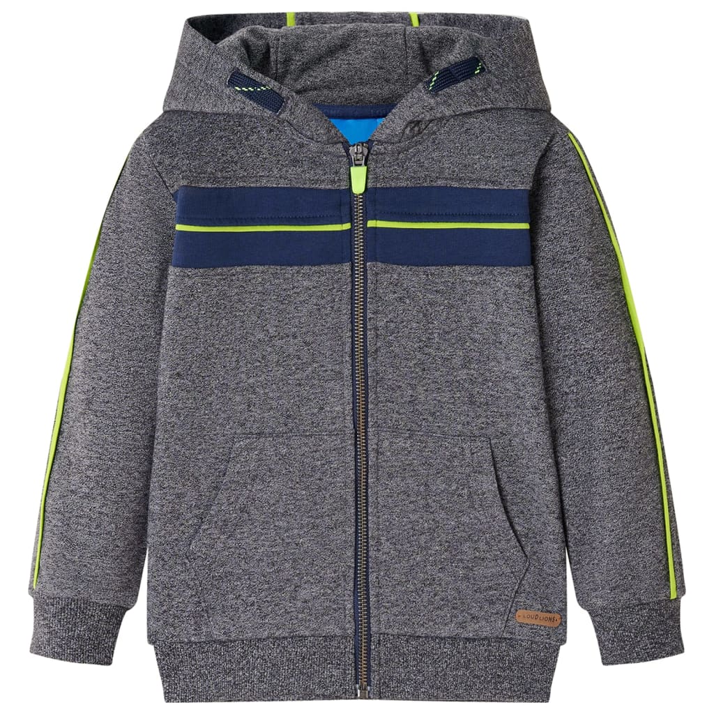Kids' Hoodie with Zipper Grey Marl 104