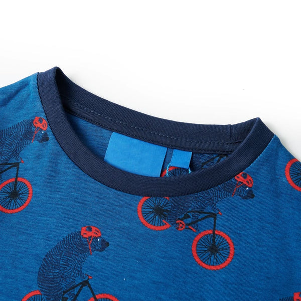 Kids' Long-Sleeved Pyjamas Petrol Blue 92
