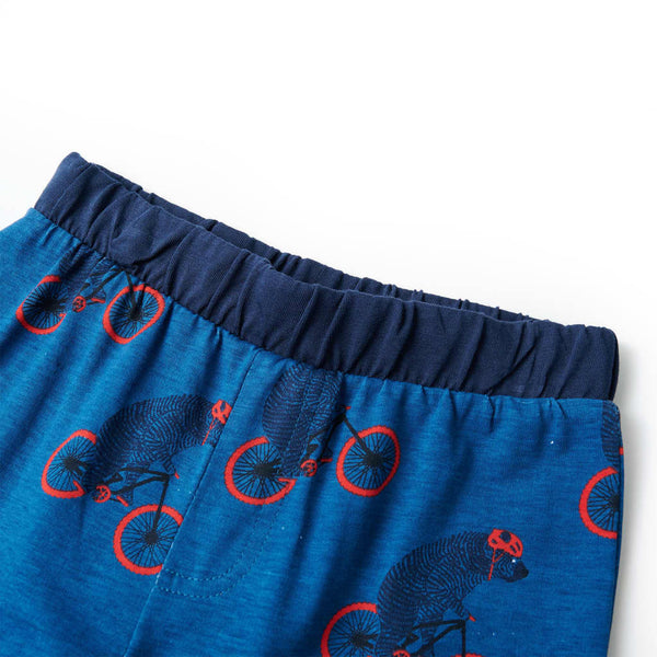 Kids' Long-Sleeved Pyjamas Petrol Blue 92