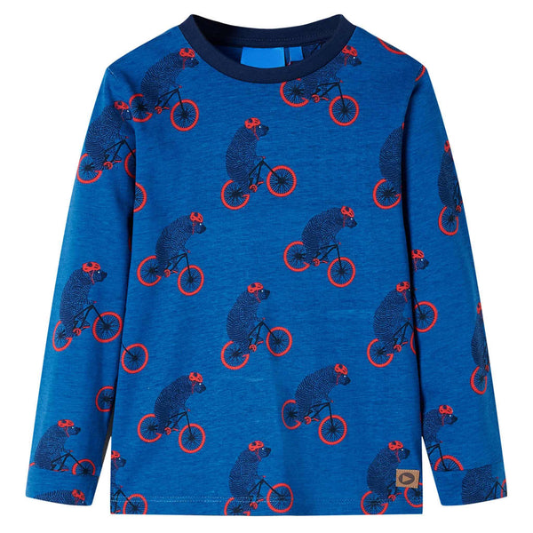 Kids' Long-Sleeved Pajamas Petrol Blue 104