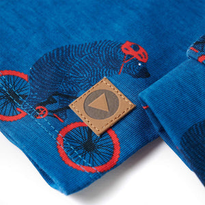 Kids' Long-Sleeved Pajamas Petrol Blue 104