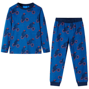 Kids' Long-Sleeved Pyjamas Petrol Blue 128