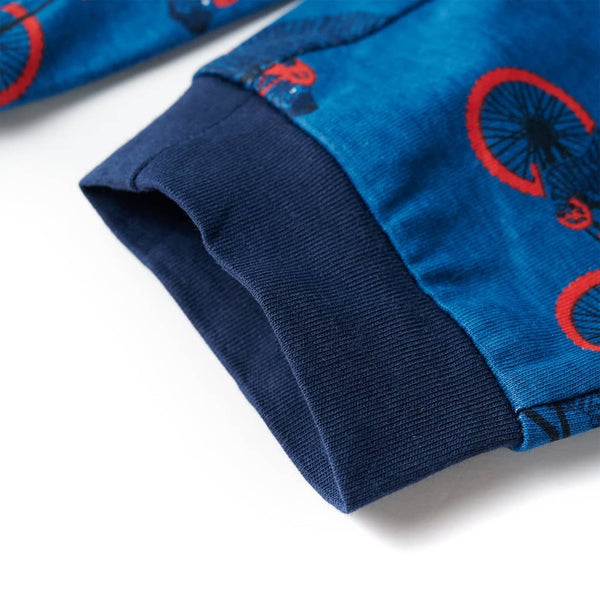 Kids' Long-Sleeved Pyjamas Petrol Blue 128