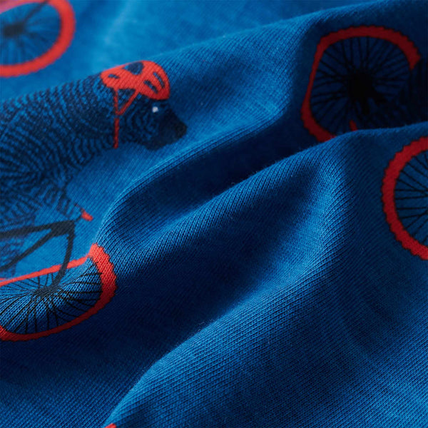 Kids' Long-Sleeved Pyjamas Petrol Blue 128