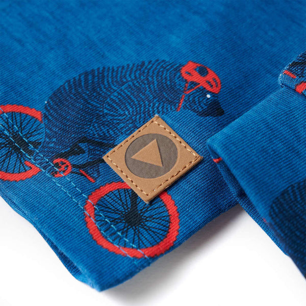 Kids' Long-Sleeved Pyjamas Petrol Blue 128