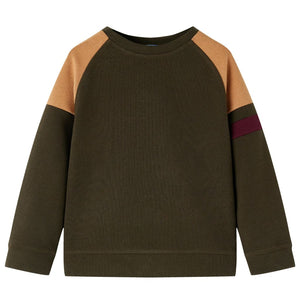 Kids' Sweatshirt Dark Khaki and Camel Brown 140