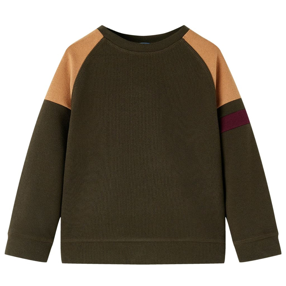 Kids' Sweatshirt Dark Khaki and Camel Brown 140