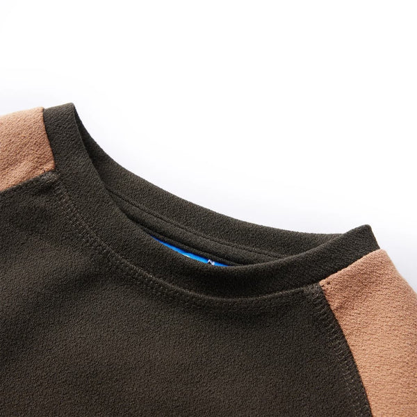 Kids' Sweatshirt Dark Khaki and Camel Brown 140