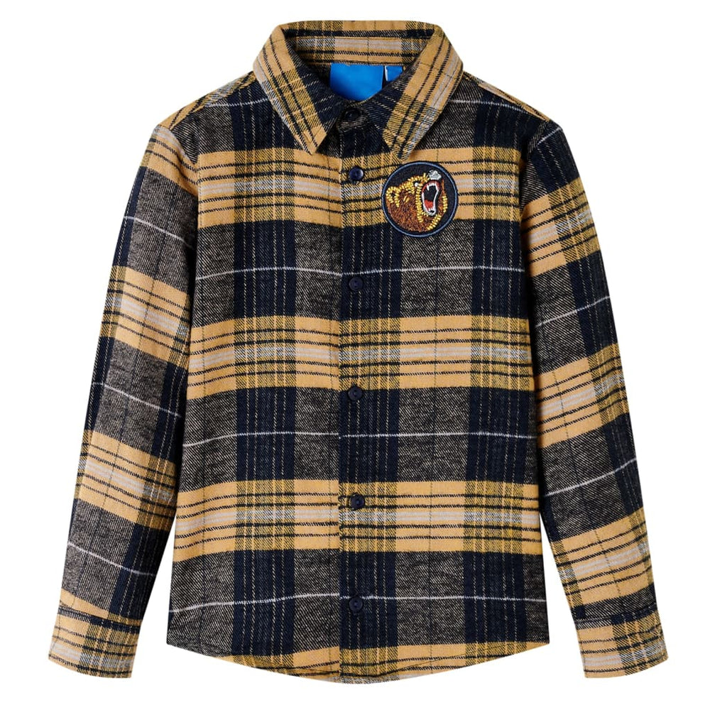 Checked Kids' Shirt Yellow and Black 104