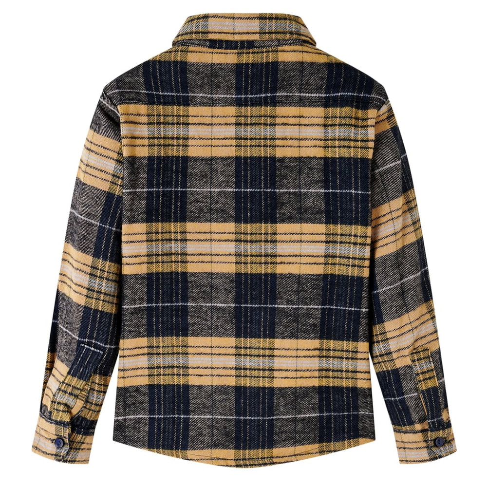 Checked Kids' Shirt Yellow and Black 104