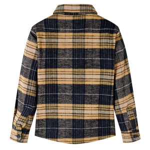 Checked Kids' Shirt Yellow and Black 104