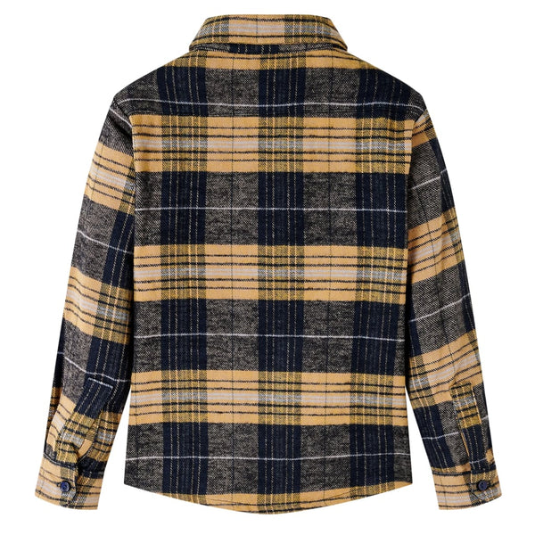 Checked Kids' Shirt Yellow and Black 104