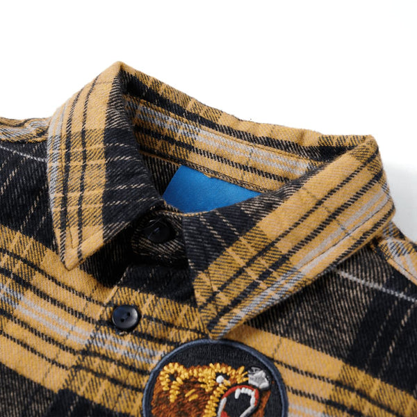 Checked Kids' Shirt Yellow and Black 104