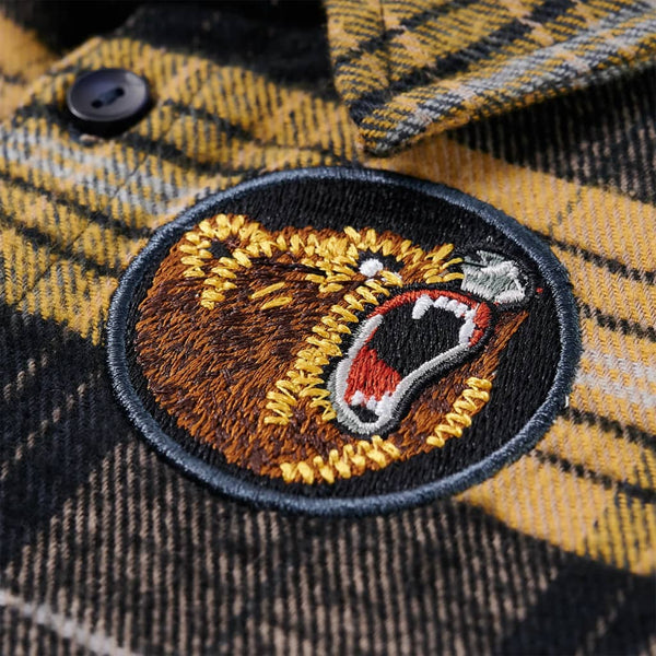 Checked Kids' Shirt Yellow and Black 104