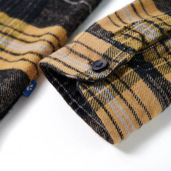 Checked Kids' Shirt Yellow and Black 104