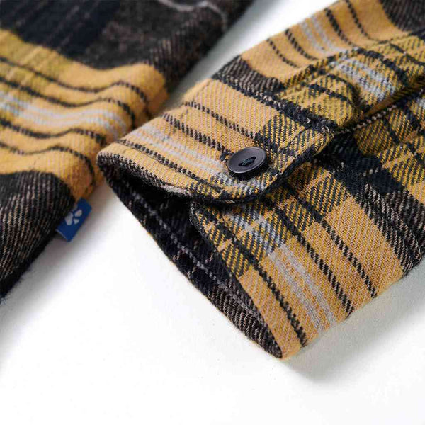 Kids' Plaid Shirt Yellow and Black 116