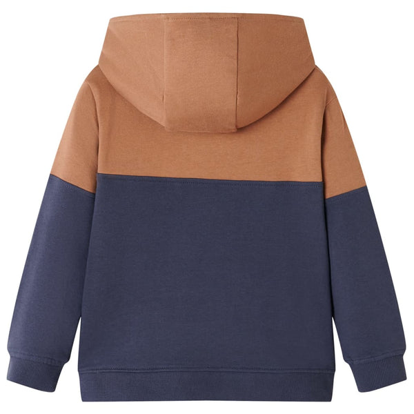 Kids' Half-Zip Hooded Sweatshirt Anthracite Cognac 92