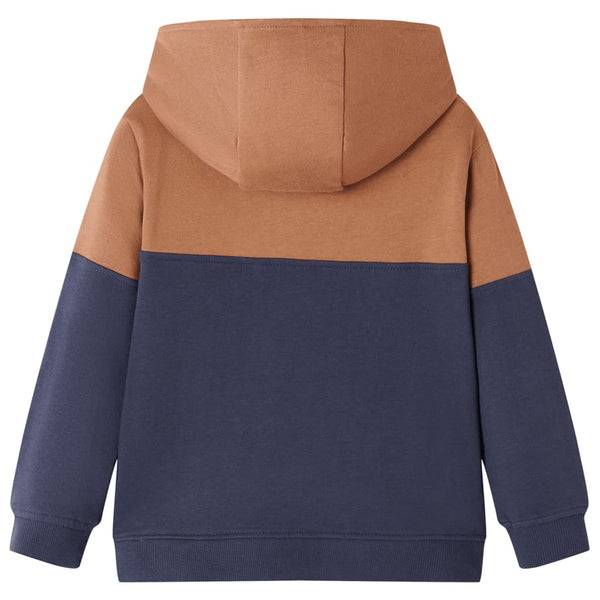 Children's Half-Zip Hoodie Anthracite Cognac 104