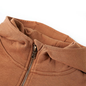 Children's Half-Zip Hoodie Anthracite Cognac 104