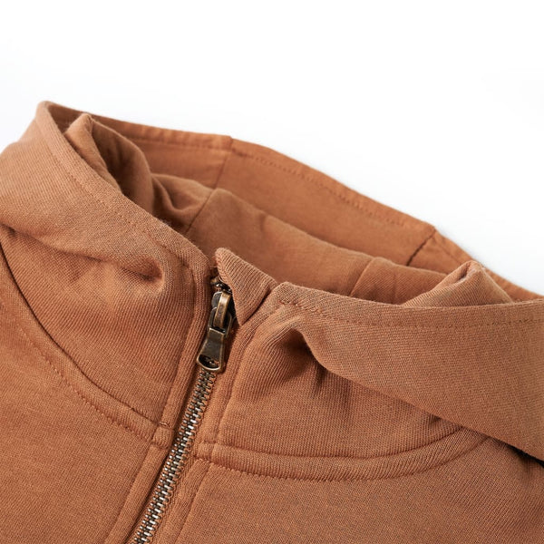 Children's Half-Zip Hoodie Anthracite Cognac 104