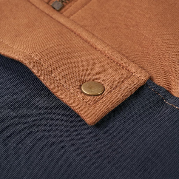 Children's Half-Zip Hoodie Anthracite Cognac 104