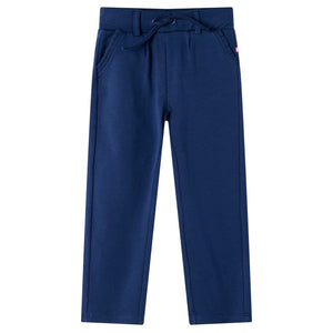 Kids' drawstring trousers navy blue 140