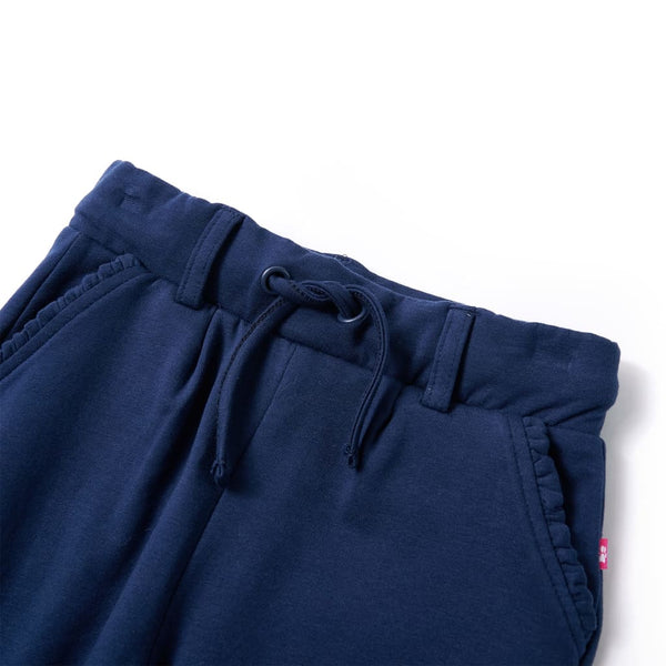 Kids' drawstring trousers navy blue 140