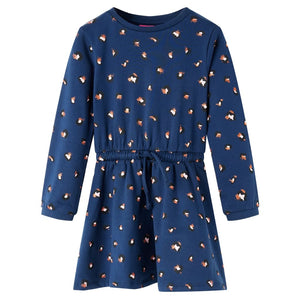 Children's Dress with Long Sleeves Navy Blue 116