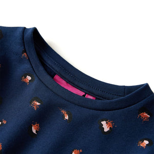 Children's Dress with Long Sleeves Navy Blue 116