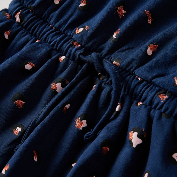 Children's Dress with Long Sleeves Navy Blue 128
