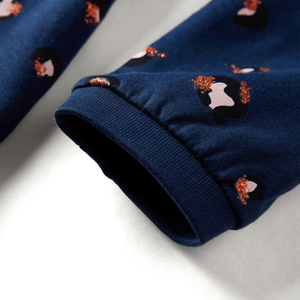 Children's Dress with Long Sleeves Navy Blue 128