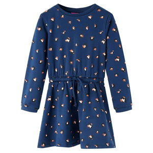 Girls' Long-Sleeved Dress Navy 140