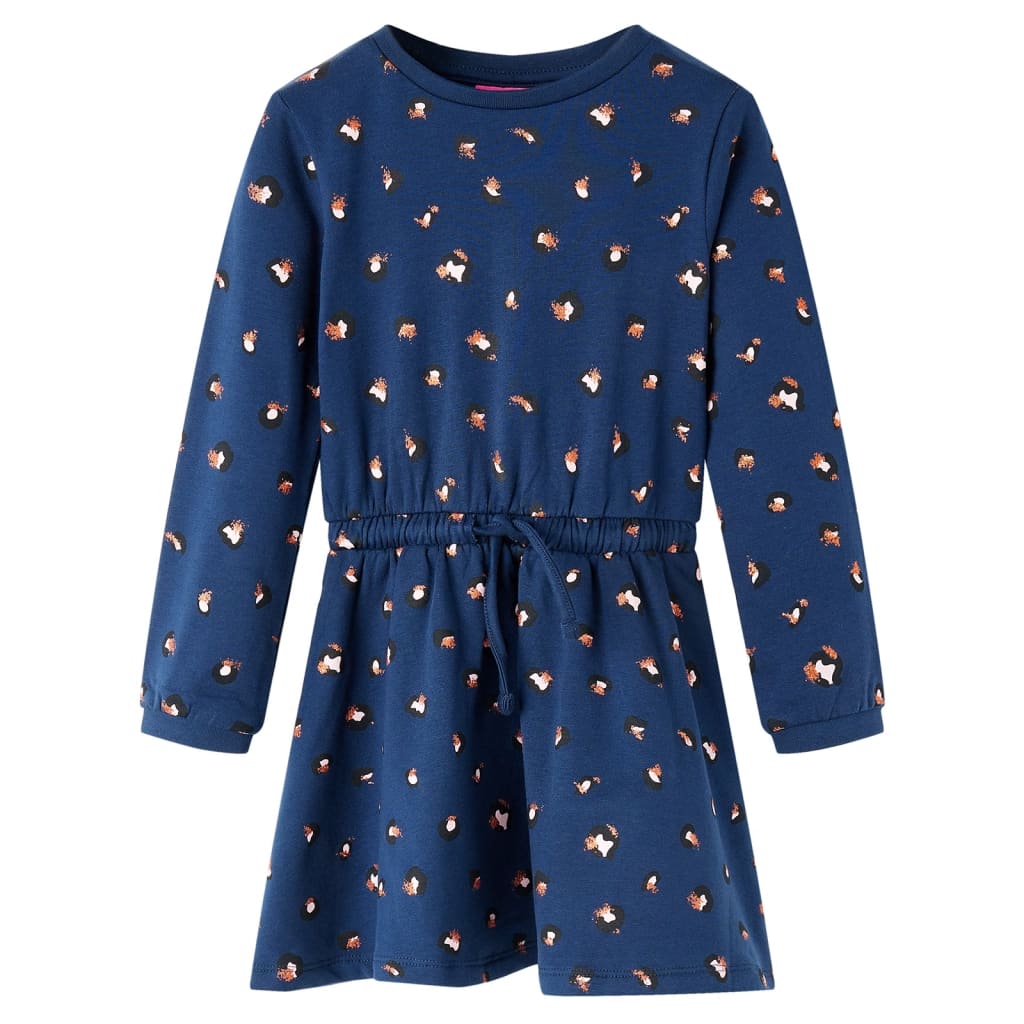 Girls' Long-Sleeved Dress Navy 140