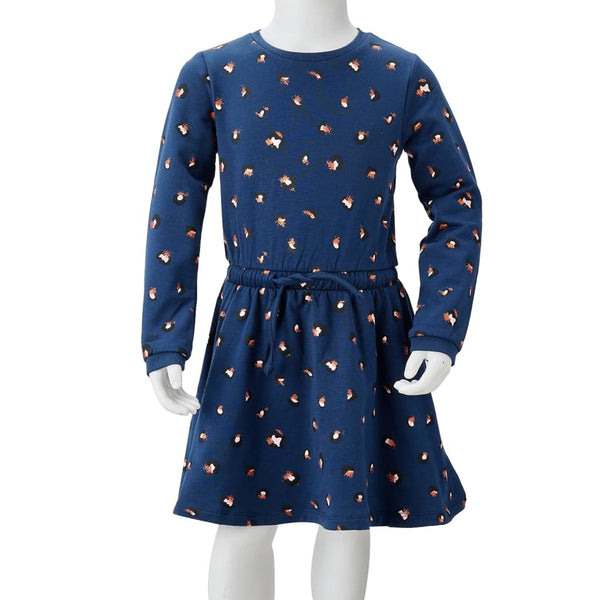Girls' Long-Sleeved Dress Navy 140