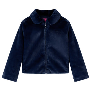 Kids' Faux Fur Coat Navy Blue 104