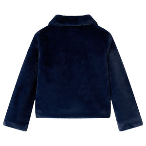 Kids' Faux Fur Coat Navy Blue 104