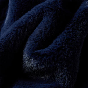 Kids' Faux Fur Coat Navy Blue 104