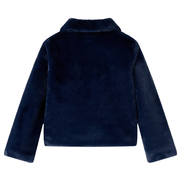 Children's Coat Faux Fur Navy Blue 128