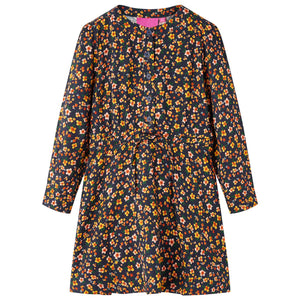 Children's Dress with Long Sleeves Navy Blue 116