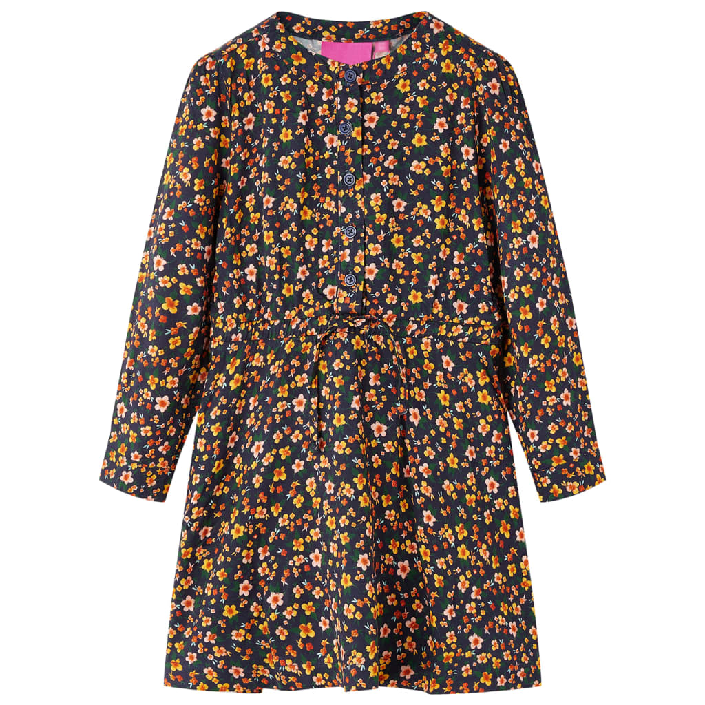 Children's Dress with Long Sleeves Navy Blue 116