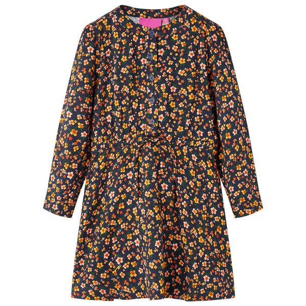 Children's Dress with Long Sleeves Navy Blue 116