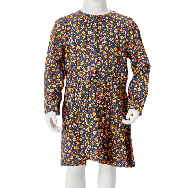 Children's Dress with Long Sleeves Navy Blue 116
