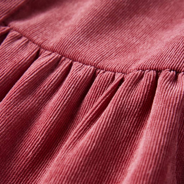 Girls' Dress with Long Sleeves Corduroy Old Pink 116